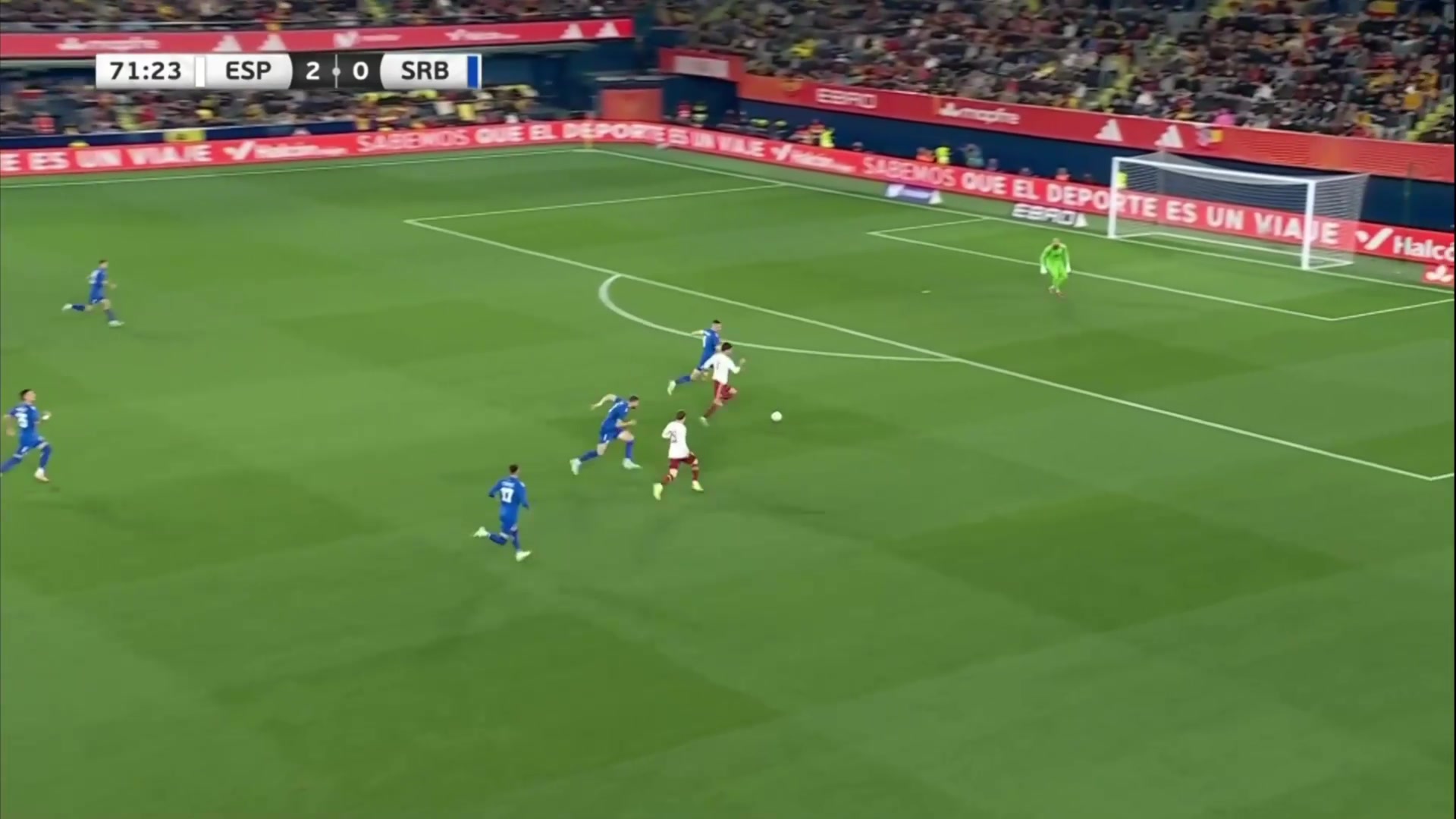 西班牙3-0锁胜奥尔莫直塞费兰脚后跟助攻穆尼奥斯外脚背破门