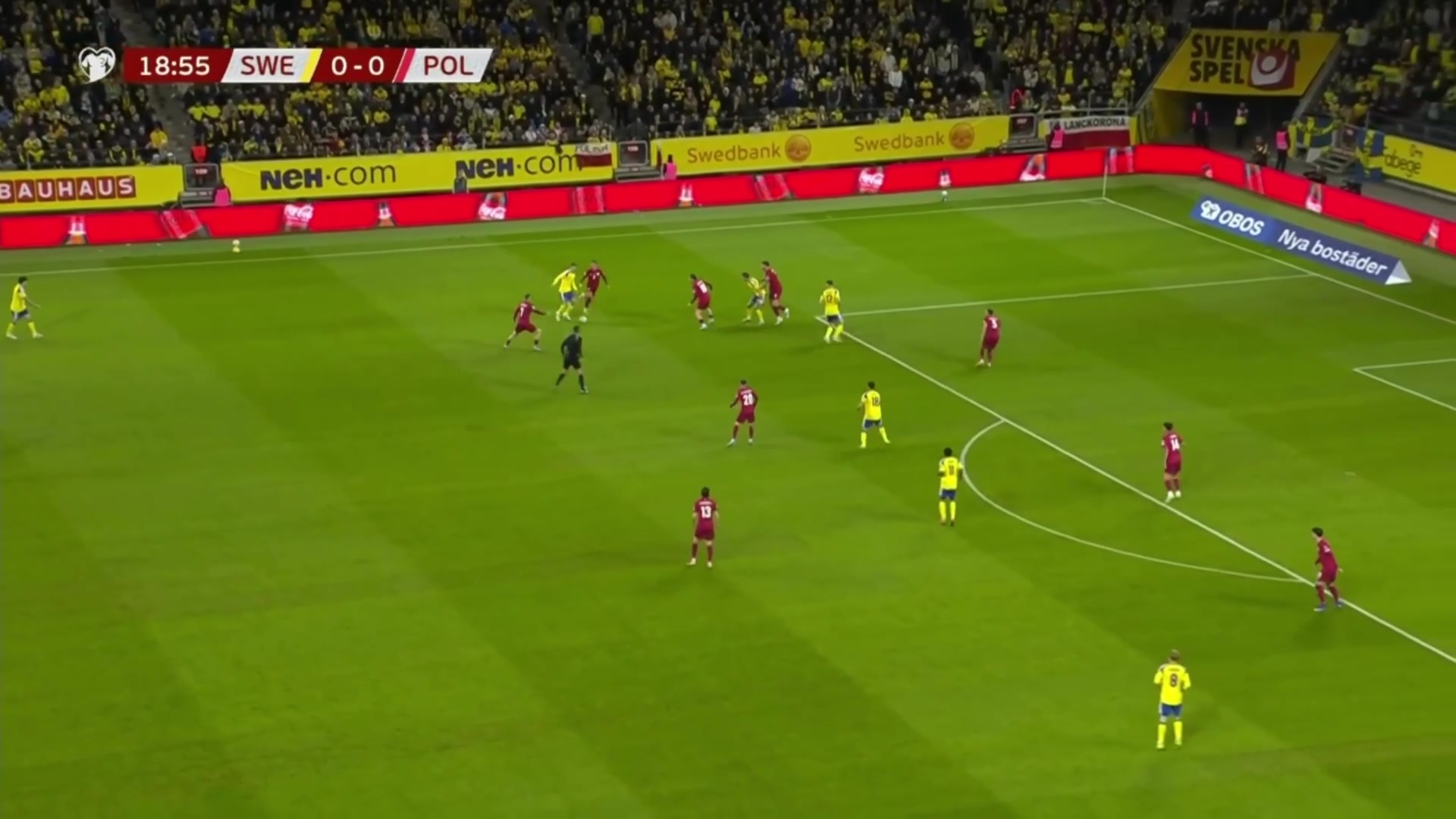 瑞典先下一城阿亚里精妙脚后跟助攻伊兰加包抄推射破门